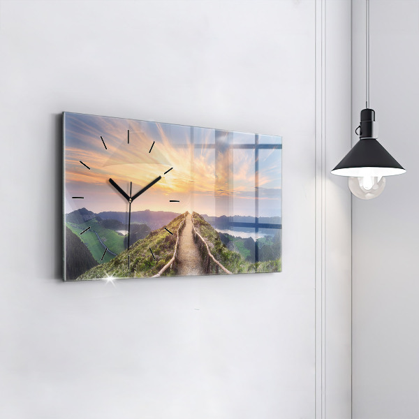 Horloge rectangulaire horizontale Paysage de montagne