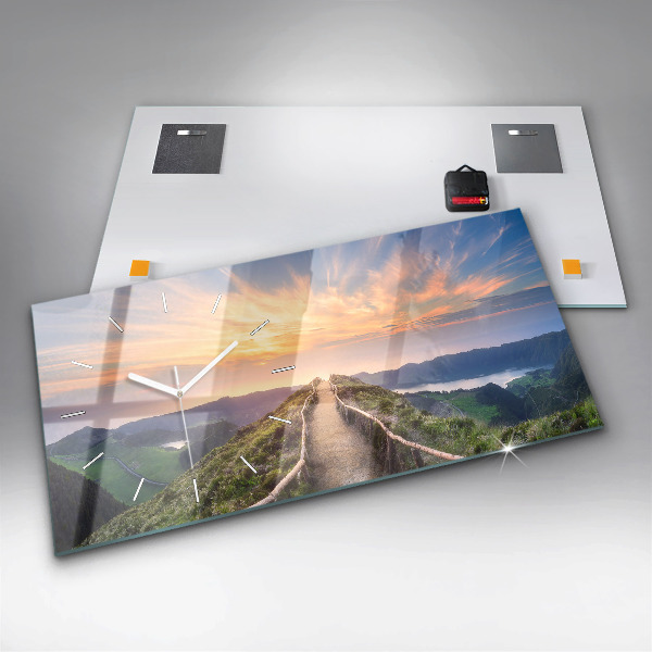 Horloge rectangulaire horizontale Paysage de montagne