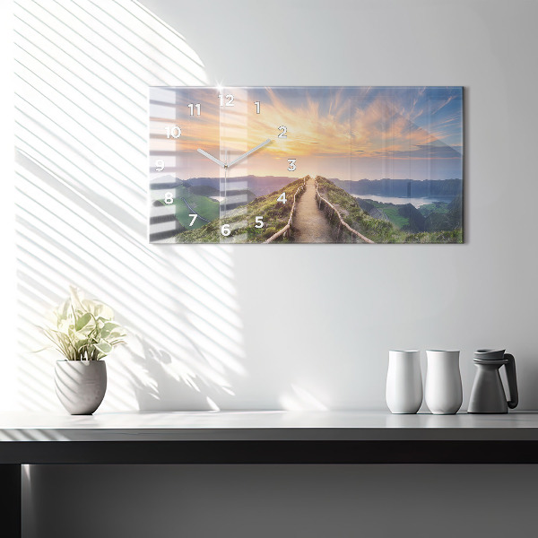 Horloge rectangulaire horizontale Paysage de montagne