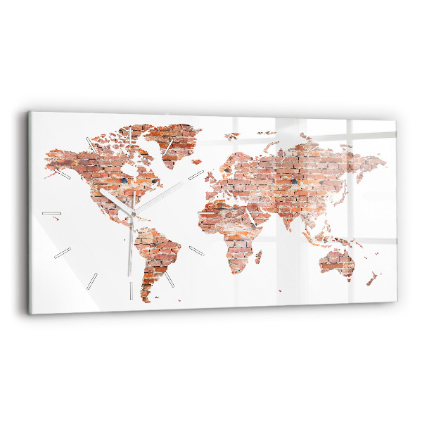 Horloge rectangulaire horizontale Vieille carte en briques