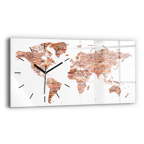 Horloge rectangulaire horizontale Vieille carte en briques