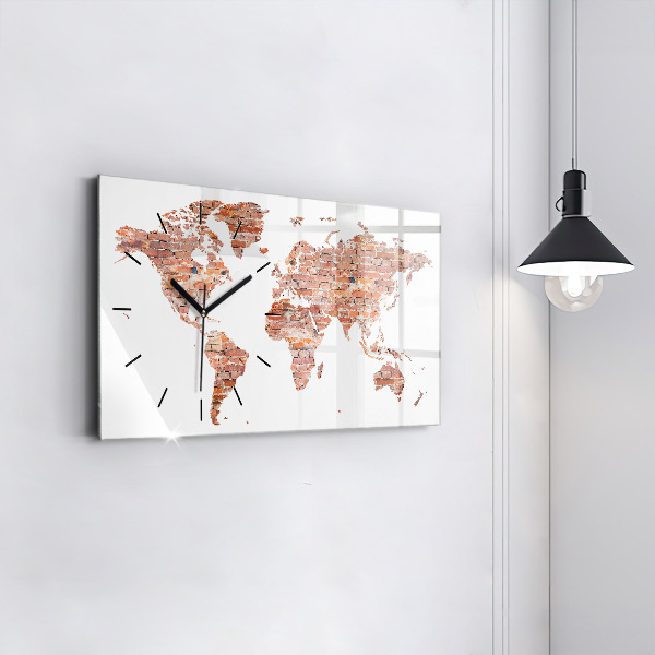 Horloge rectangulaire horizontale Vieille carte en briques