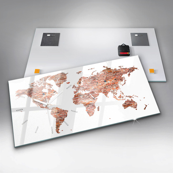 Horloge rectangulaire horizontale Vieille carte en briques