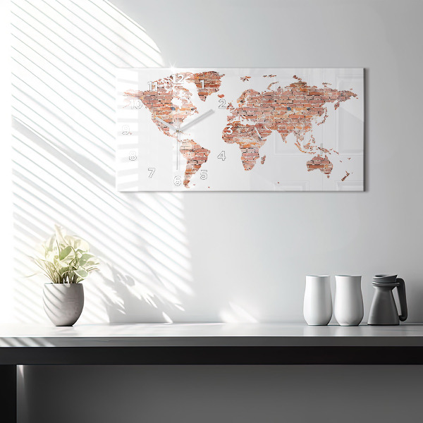 Horloge rectangulaire horizontale Vieille carte en briques