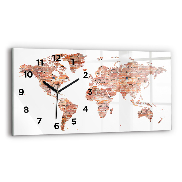 Horloge rectangulaire horizontale Vieille carte en briques