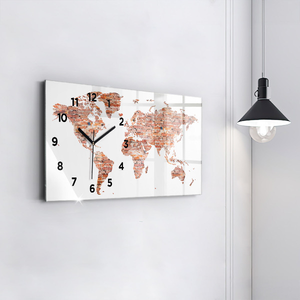 Horloge rectangulaire horizontale Vieille carte en briques