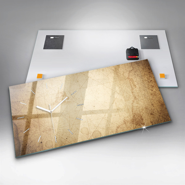 Horloge rectangulaire horizontale Carte du vieux monde