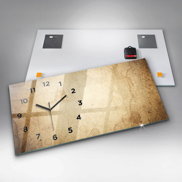 Horloge rectangulaire horizontale Carte du vieux monde