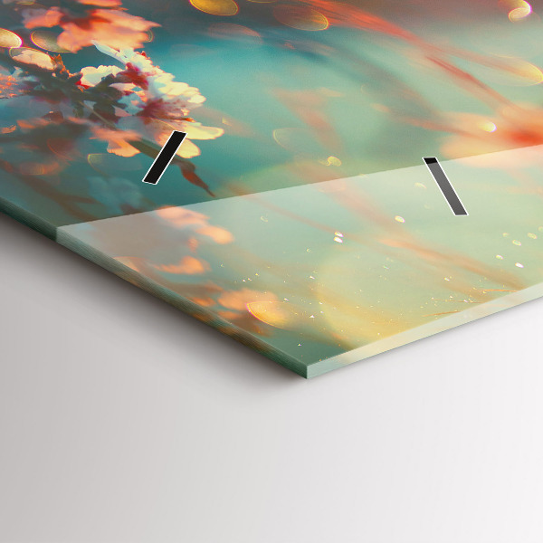 Horloge rectangulaire horizontale Fleurs de printemps