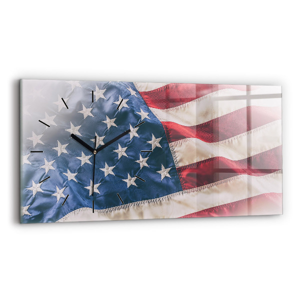 Horloge rectangulaire horizontale drapeau américain