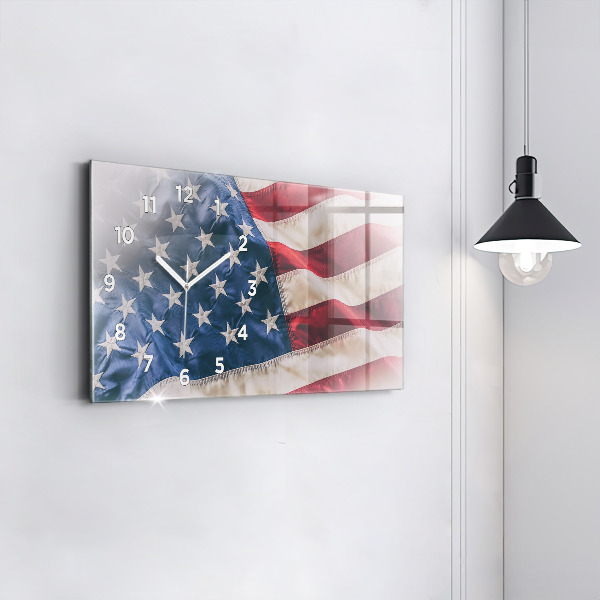 Horloge rectangulaire horizontale drapeau américain