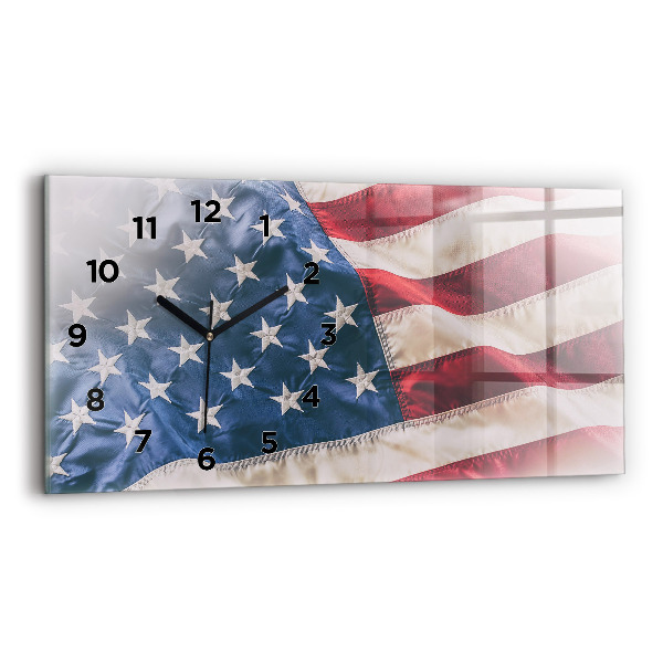 Horloge rectangulaire horizontale drapeau américain