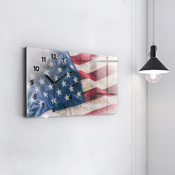 Horloge rectangulaire horizontale drapeau américain