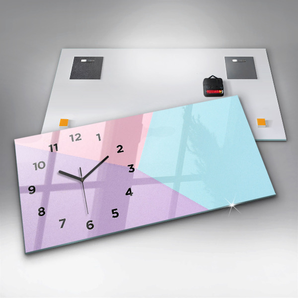 Horloge rectangulaire horizontale Motif pastel