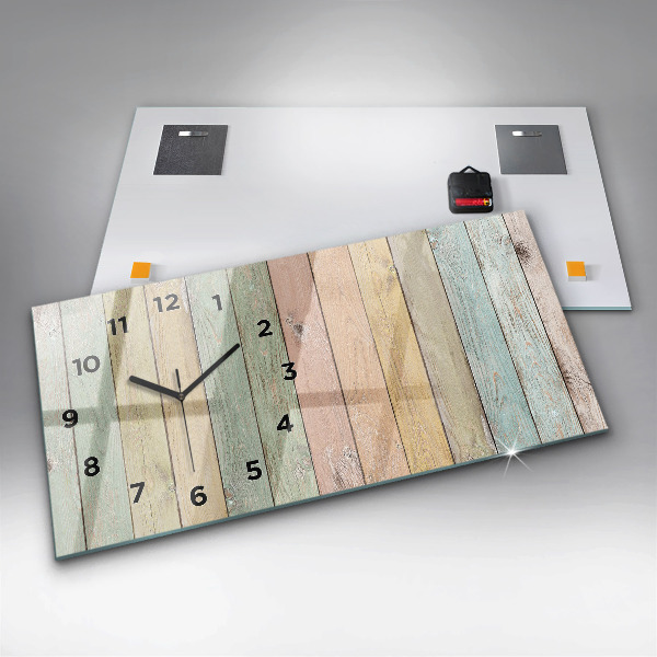 Horloge rectangulaire horizontale Des planches colorées