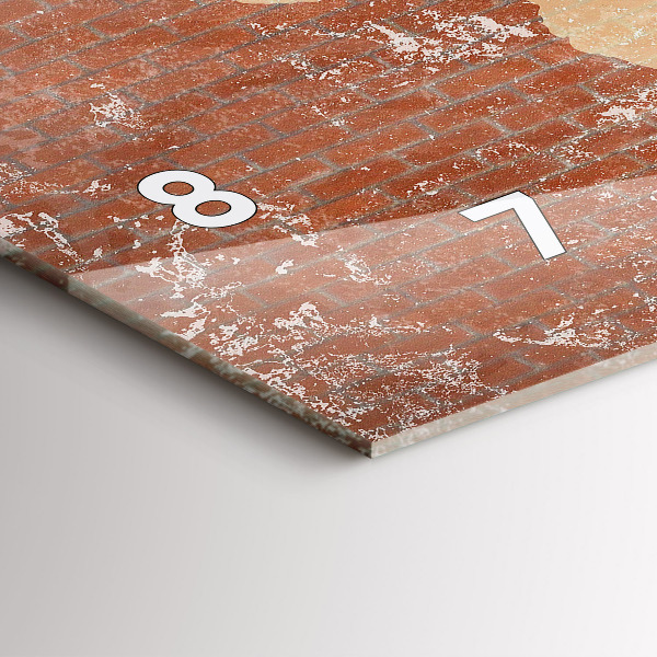 Horloge rectangulaire horizontale Carte du monde sur brique