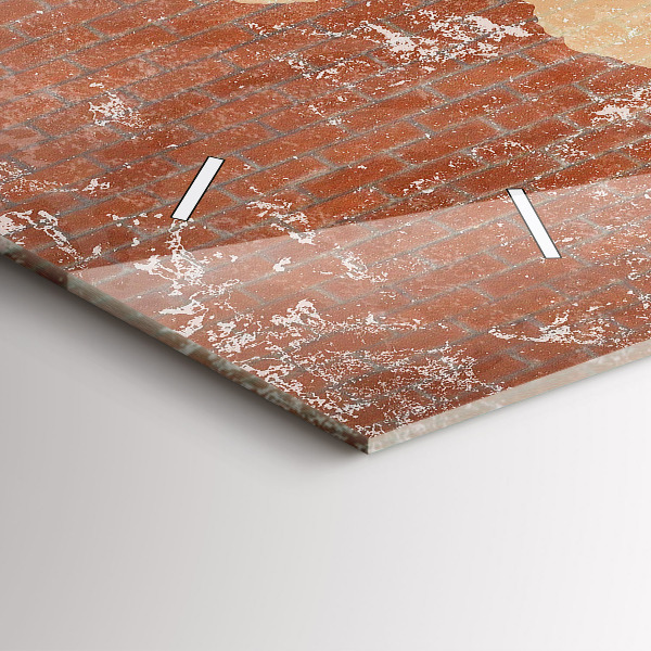 Horloge rectangulaire horizontale Carte du monde sur brique