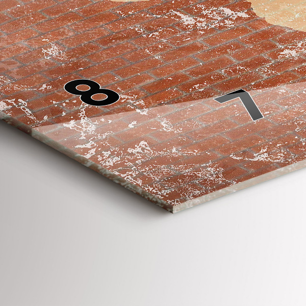 Horloge rectangulaire horizontale Carte du monde sur brique