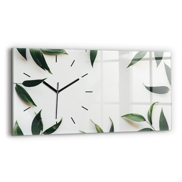 Horloge rectangulaire horizontale Cadre de feuille