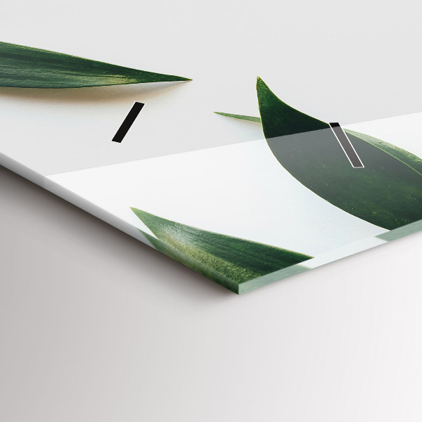 Horloge rectangulaire horizontale Cadre de feuille