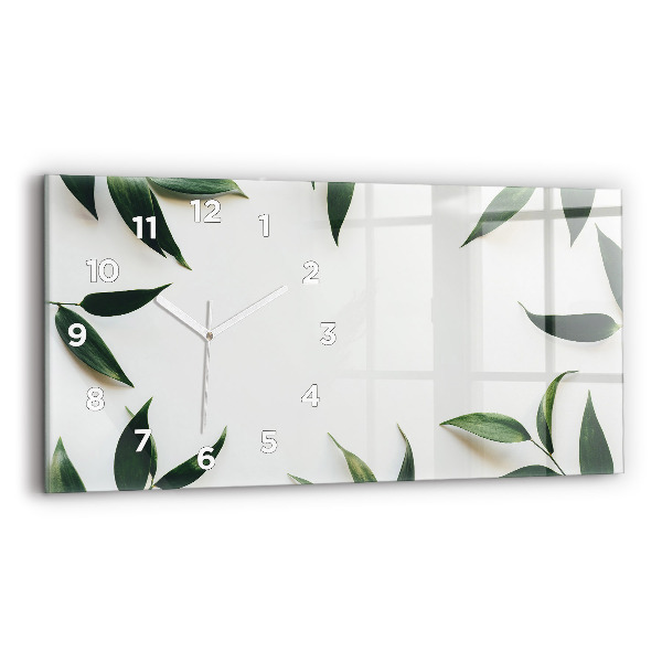 Horloge rectangulaire horizontale Cadre de feuille