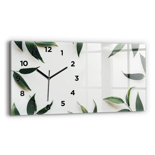 Horloge rectangulaire horizontale Cadre de feuille