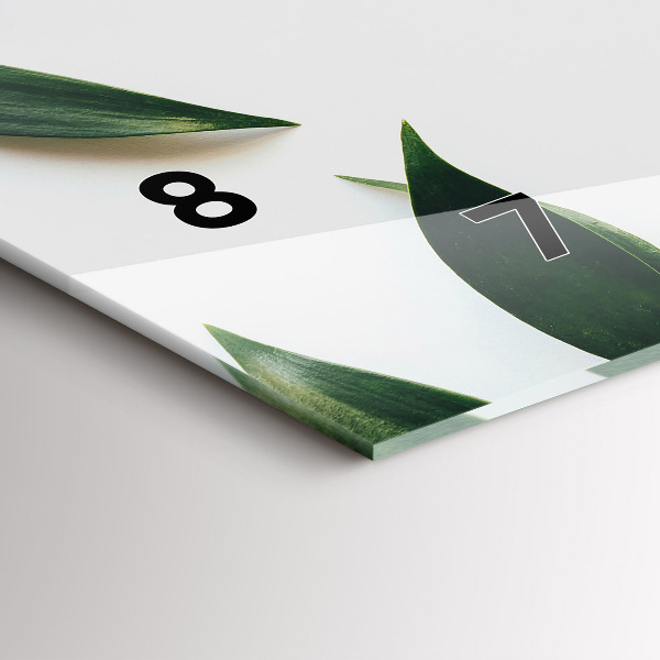 Horloge rectangulaire horizontale Cadre de feuille