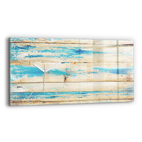 Horloge rectangulaire horizontale Bois rayé