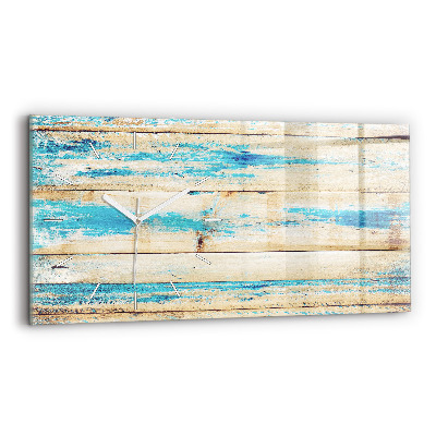 Horloge rectangulaire horizontale Bois rayé