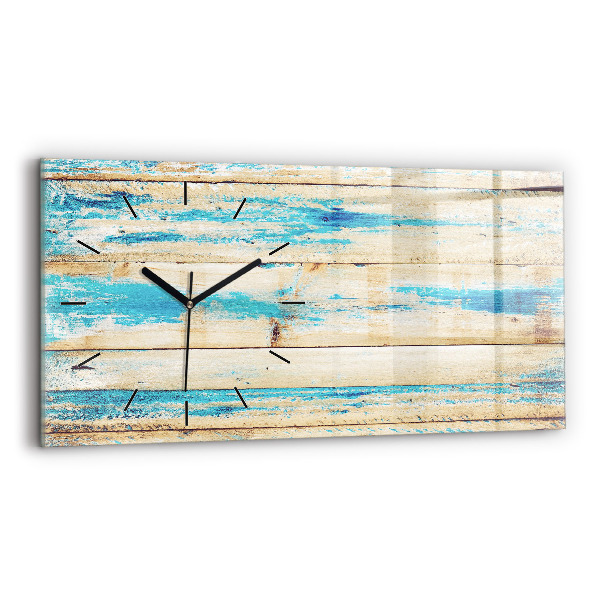Horloge rectangulaire horizontale Bois rayé