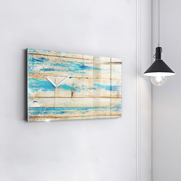 Horloge rectangulaire horizontale Bois rayé