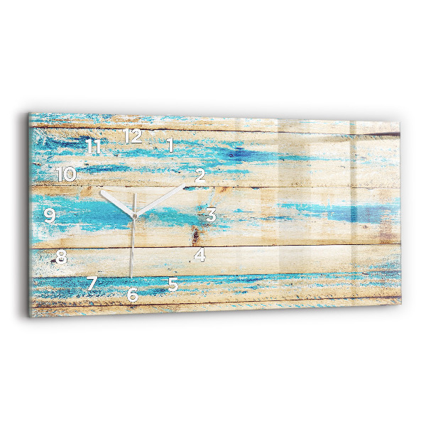Horloge rectangulaire horizontale Bois rayé