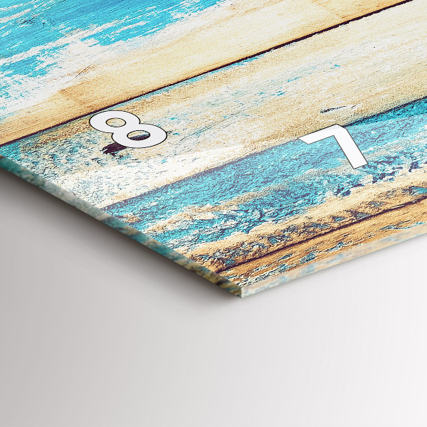 Horloge rectangulaire horizontale Bois rayé