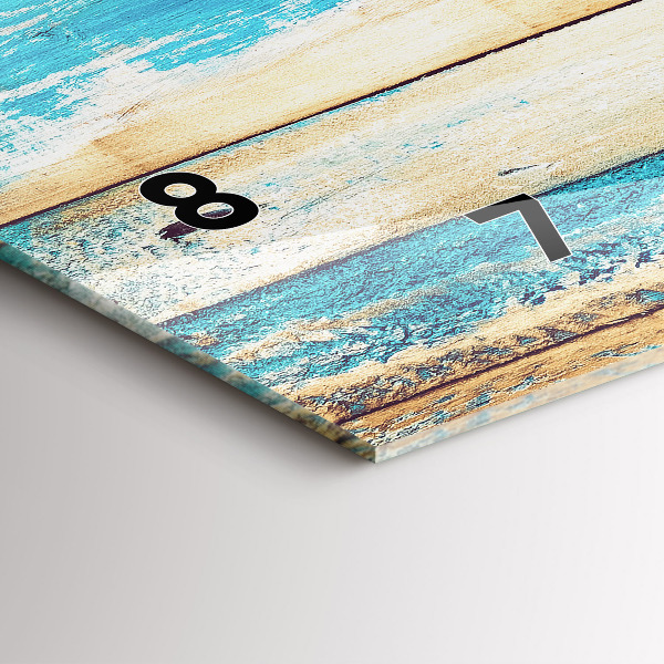 Horloge rectangulaire horizontale Bois rayé