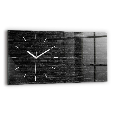 Horloge rectangulaire horizontale Mur de briques sombres
