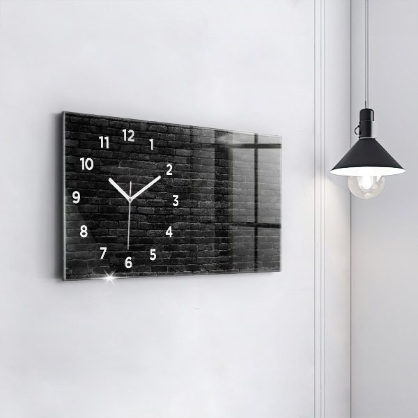 Horloge rectangulaire horizontale Mur de briques sombres