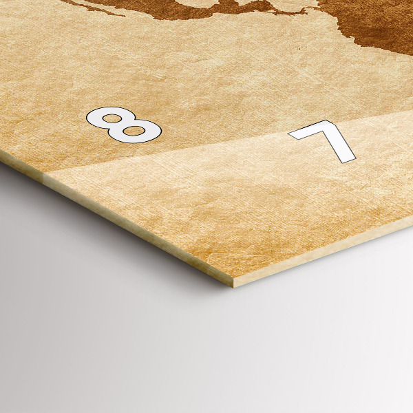 Horloge rectangulaire horizontale 'Carte du monde à l''ancienne'