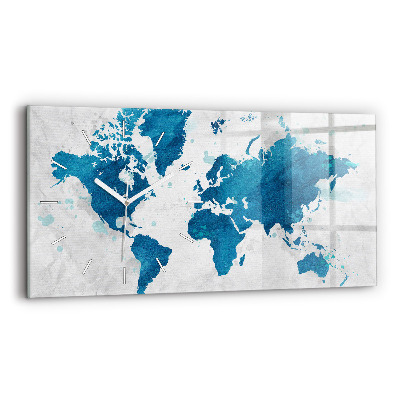 Horloge rectangulaire horizontale Carte du monde