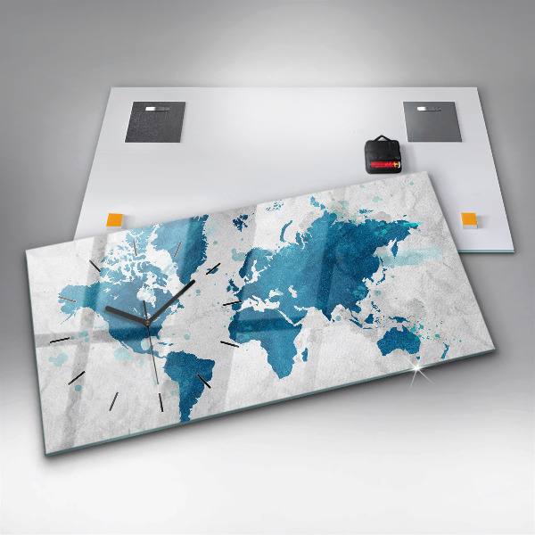 Horloge rectangulaire horizontale Carte du monde