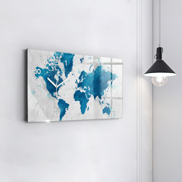 Horloge rectangulaire horizontale Carte du monde