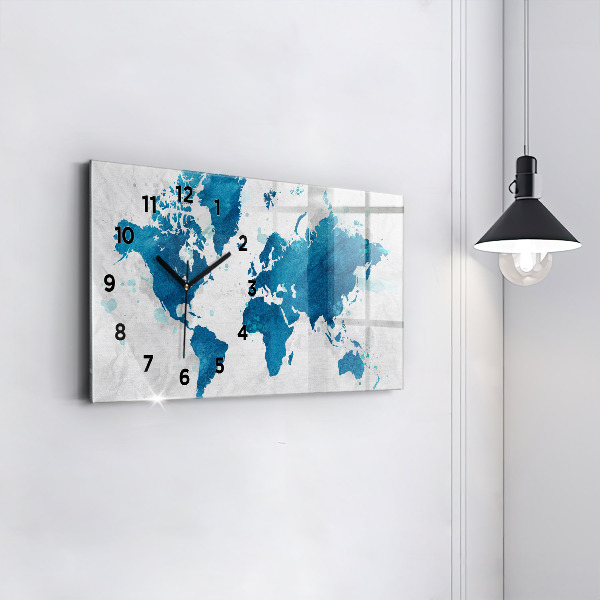Horloge rectangulaire horizontale Carte du monde