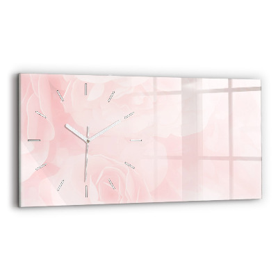 Horloge rectangulaire horizontale Roses en fleurs