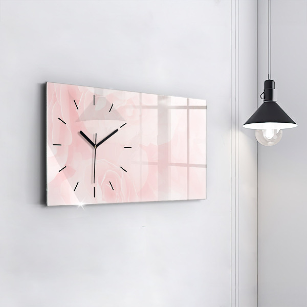 Horloge rectangulaire horizontale Roses en fleurs