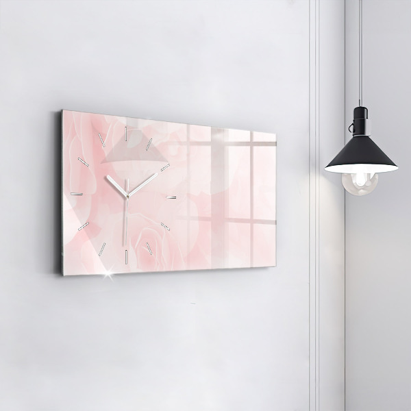 Horloge rectangulaire horizontale Roses en fleurs