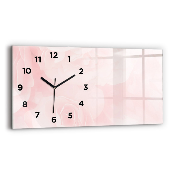 Horloge rectangulaire horizontale Roses en fleurs