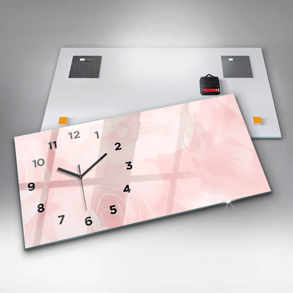 Horloge rectangulaire horizontale Roses en fleurs