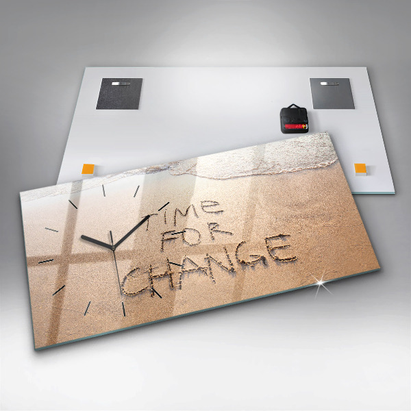 Horloge rectangulaire horizontale Citation sur la plage