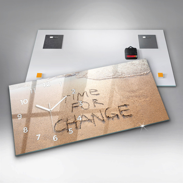 Horloge rectangulaire horizontale Citation sur la plage