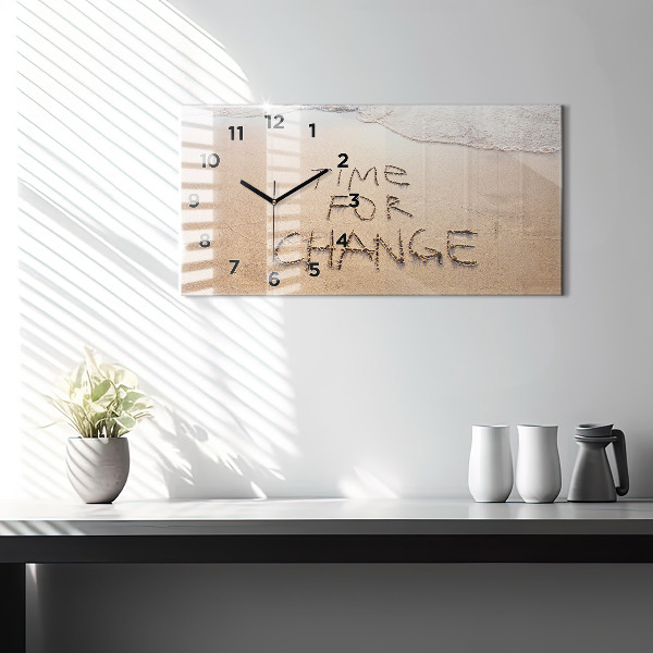 Horloge rectangulaire horizontale Citation sur la plage