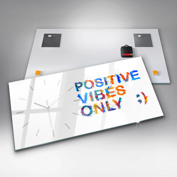 Horloge rectangulaire horizontale Citation positive